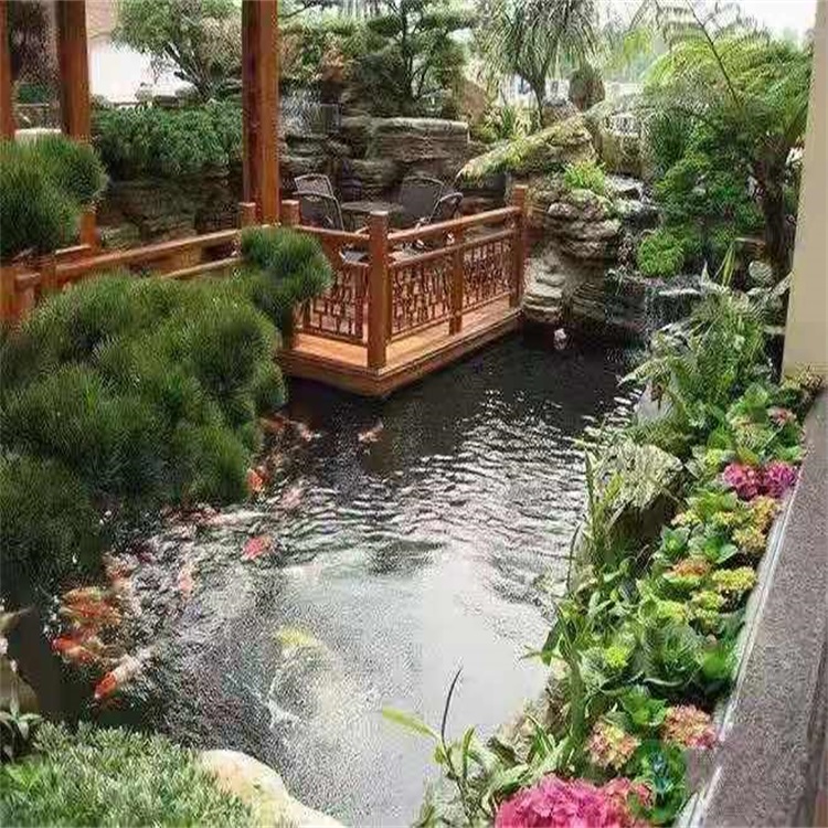 丰满大型庭院假山鱼池景观设计